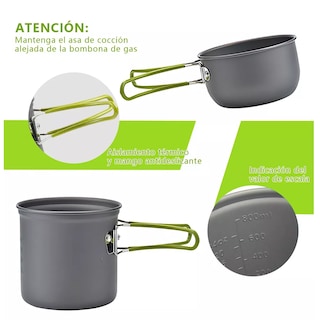 Foto 4 | Utensilios De Cocina Para Camping Juego De Vajilla Portátil Eo Safe Imports Esi-13854 Gris