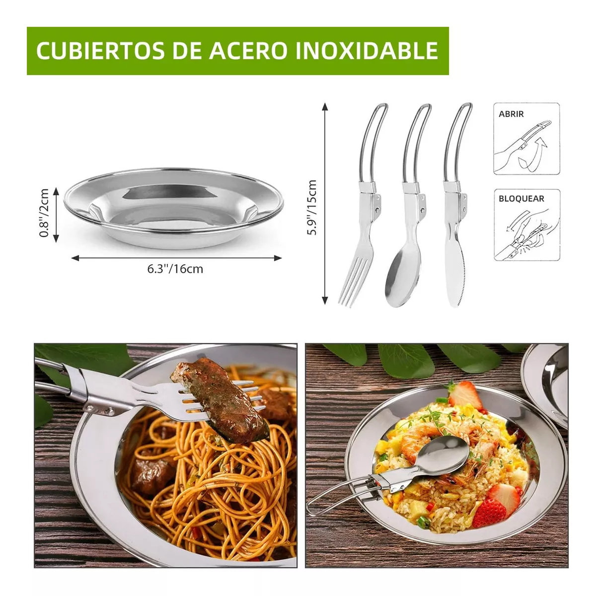 Foto 4 pulgar | Juego de Utensilios para Acampar 15 Piezas Eo Safe Imports Esi-14790 Multicolor