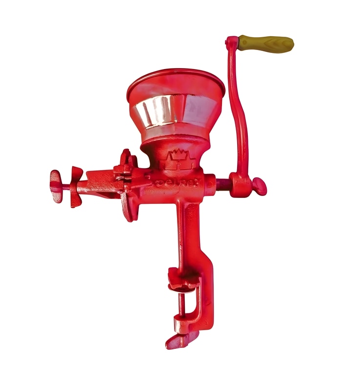 Molino De Mano Rojo De Hierro Fundido Para Granos Y Alimentos Alta Resistencia Tradicional $1,499