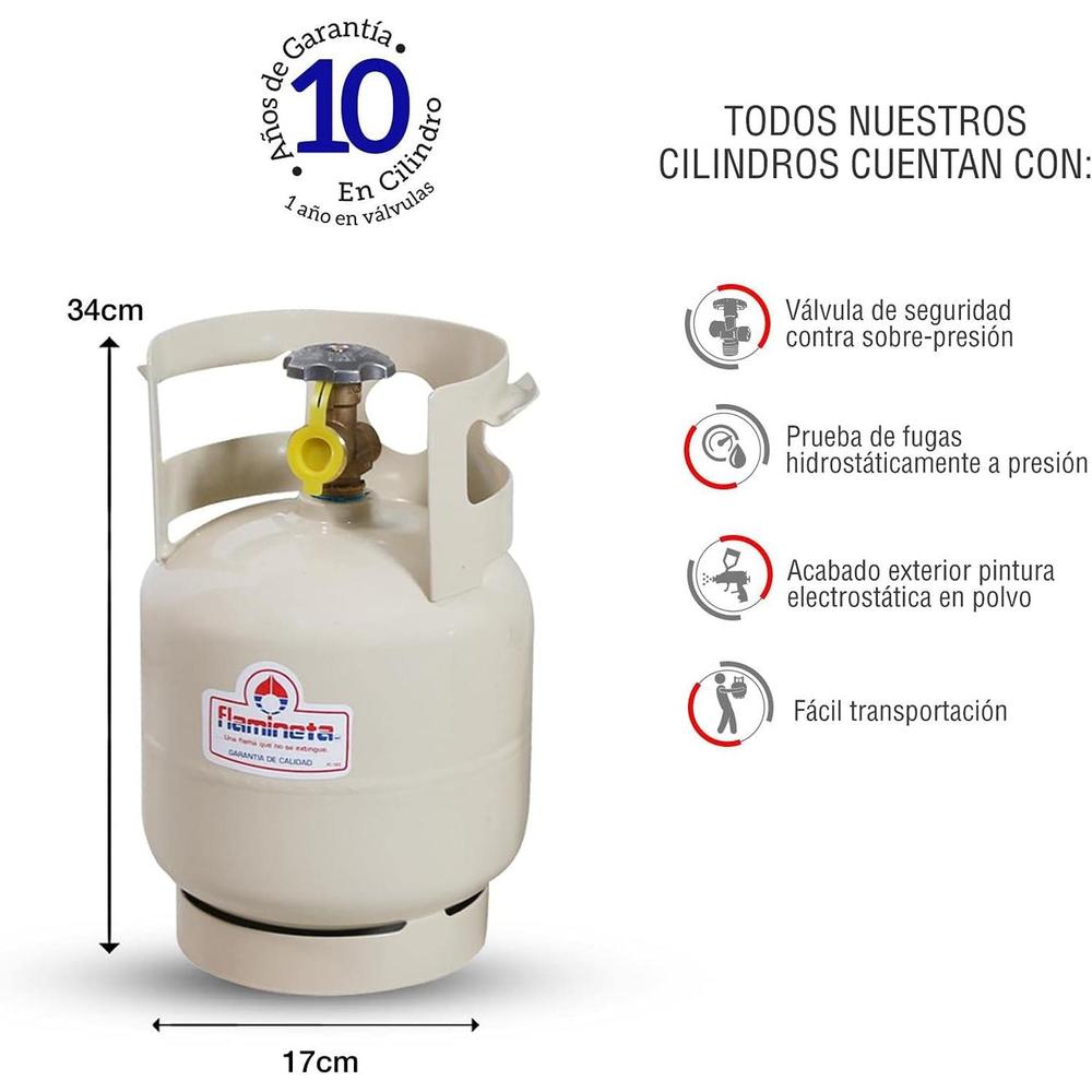 Foto 4 pulgar | Tanque Para Gas Lp Con Cilindro Portatil 2 Kg Flamineta