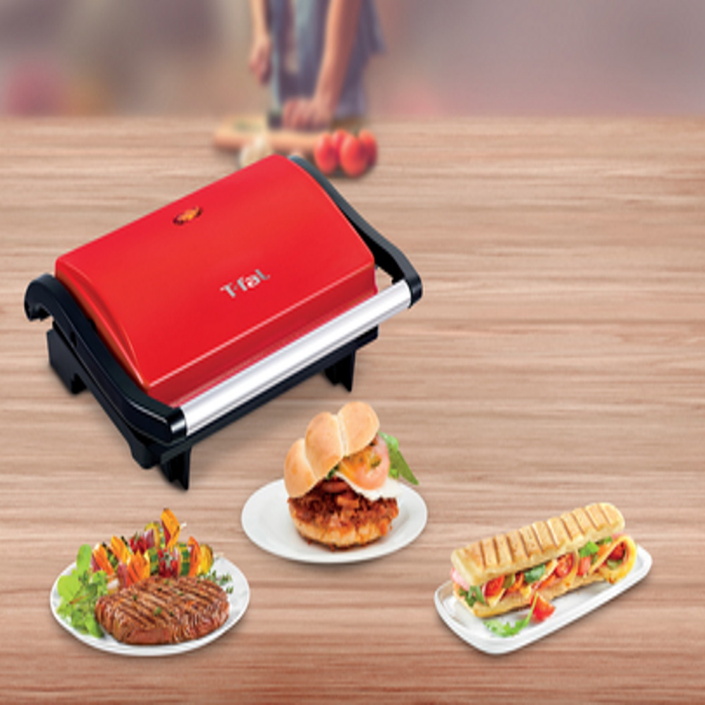 Foto 3 | Parrilla Panini Compacta T-Fal SW3315MX color Rojo