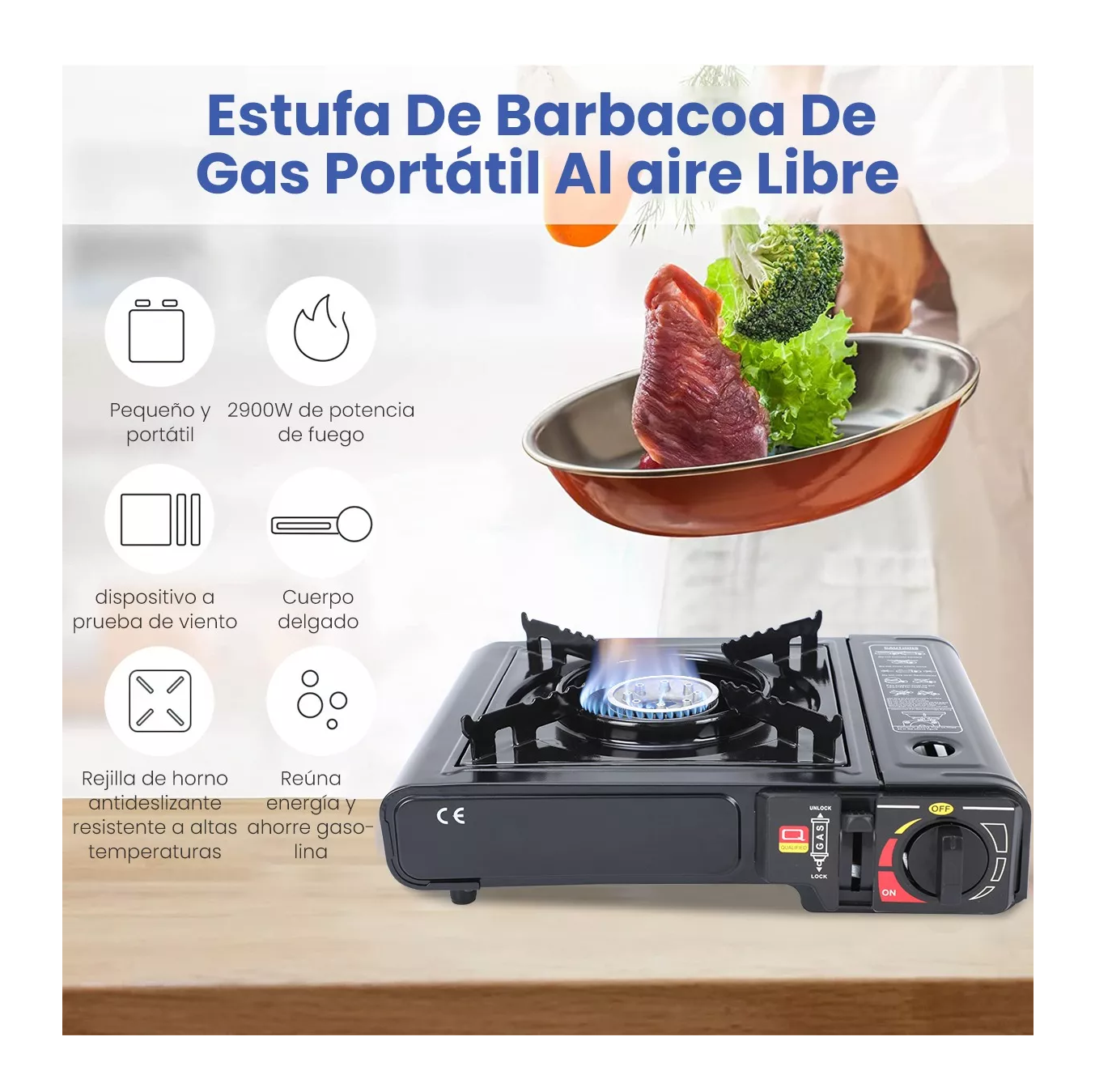 Foto 5 pulgar | Estufilla Portátil Encendido Electrónico para Camping Negra