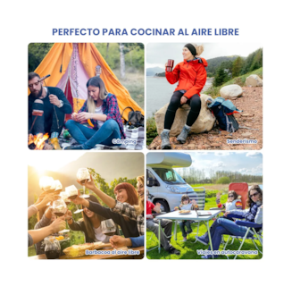 Foto 3 | Estufilla Portátil Encendido Electrónico para Camping Negra