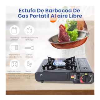 Foto 4 | Estufilla Portátil Encendido Electrónico para Camping Negra