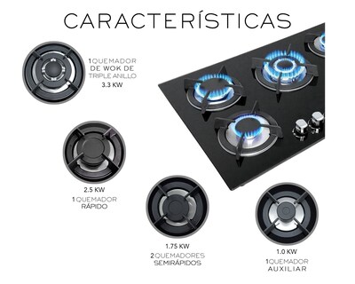 Foto 4 | Parrillas de Gas 5 Quemadores Basitex Negro