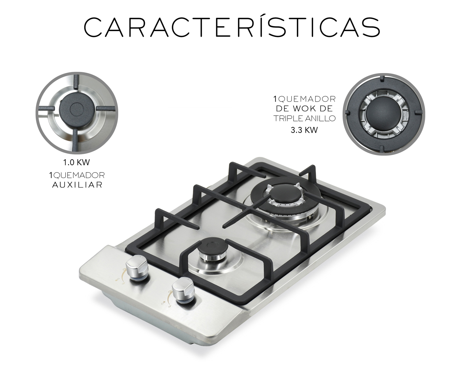 Foto 4 pulgar | Parrilla Empotrable Basitex 32 x 51 cm de Gas Plateada