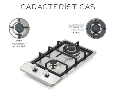 Foto 3 | Parrilla Empotrable Basitex 32 x 51 cm de Gas Plateada