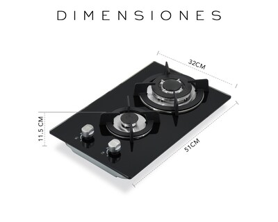 Foto 7 | Parrilla Empotrable Basitex 32 x 51 cm de Gas Negra