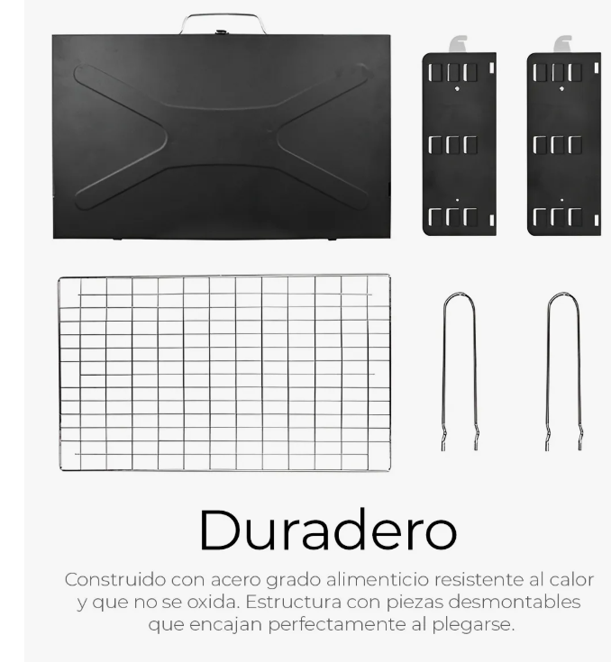 Foto 5 pulgar | Parrilla Asador Plegable Con Accesorios Camping Portátil Pro Color Negro