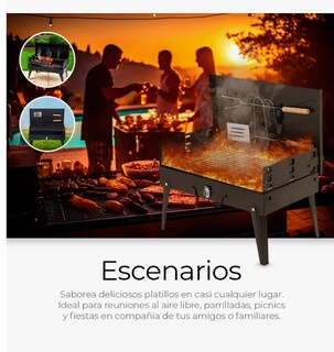 Foto 6 | Parrilla Asador Plegable Con Accesorios Camping Portátil Pro Color Negro