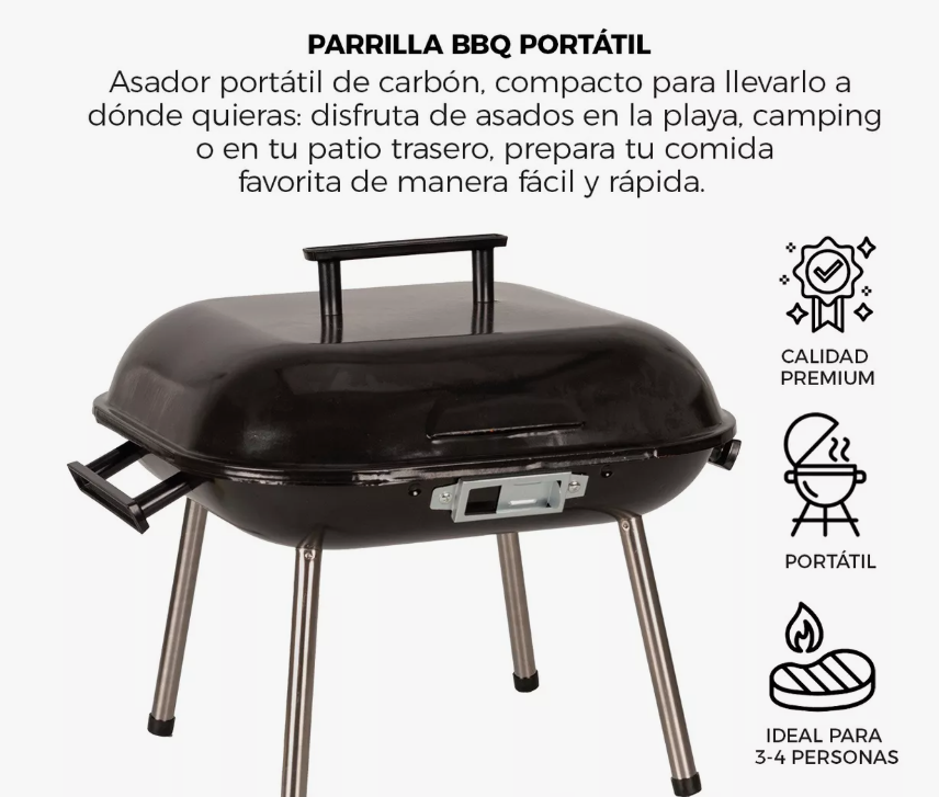Foto 2 | Asador Parrilla Bbq Carbón Grill Ligero Portátil Cocina