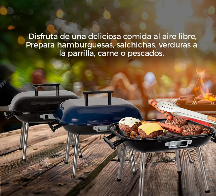 Foto 5 | Asador Parrilla Bbq Carbón Grill Ligero Portátil Cocina