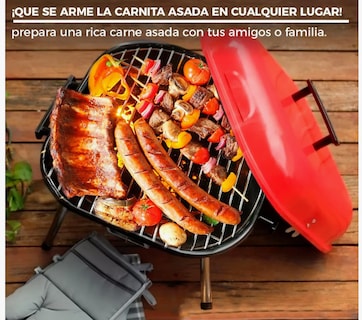 Foto 6 | Asador Parrilla Bbq Carbón Grill Ligero Portátil Cocina
