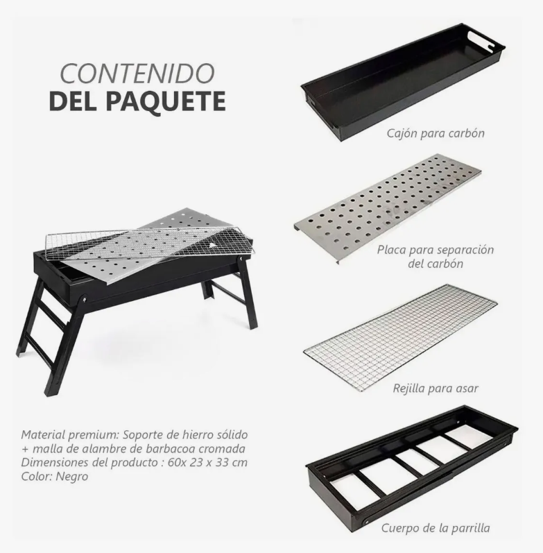 Foto 5 | Parrilla Barbacoa de Carbón Portátil Plegable