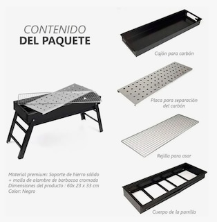 Foto 5 | Parrilla Barbacoa de Carbón Portátil Plegable