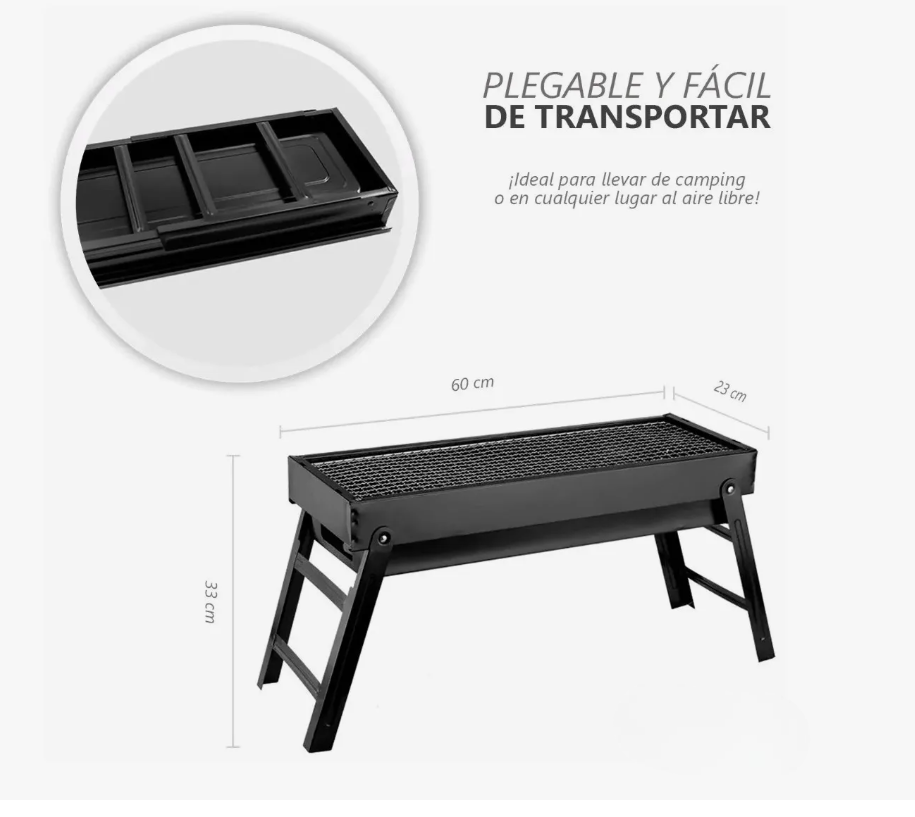 Foto 6 | Parrilla Barbacoa de Carbón Portátil Plegable