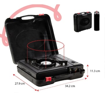 Foto 3 | Parrilla Portátil Xtellar Para Acampar En Color Negro: Tu Compañera De Aventuras Al Aire Libre