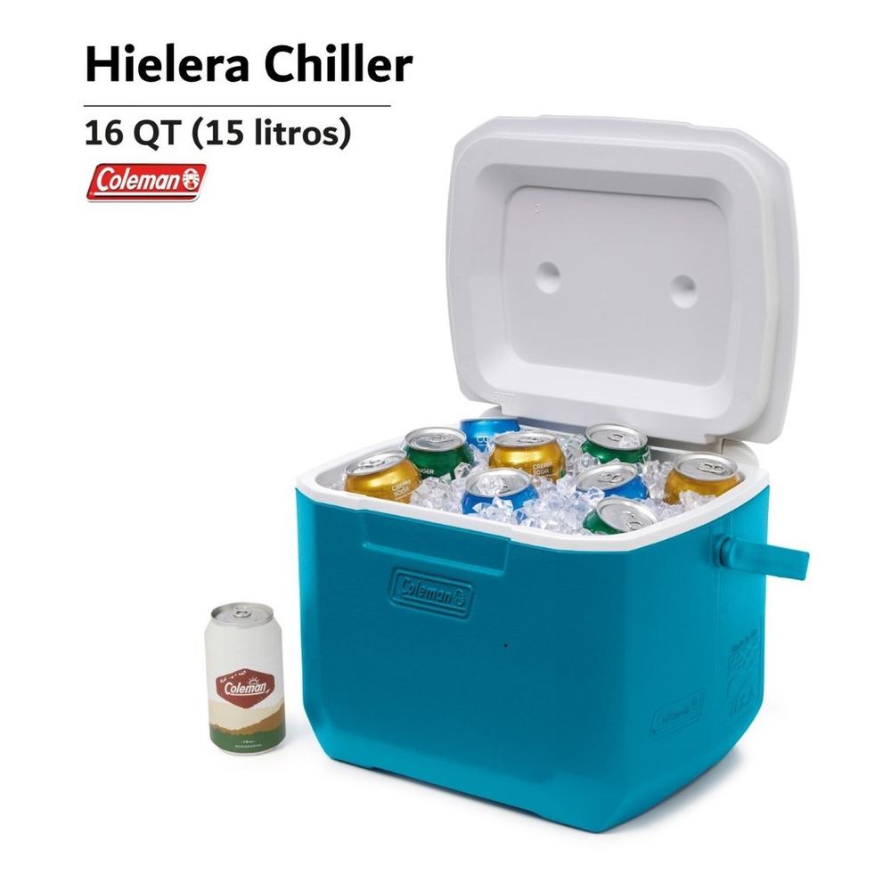 Foto 3 pulgar | Hielera Coleman Portatil color Azul con Asa para 22 Latas