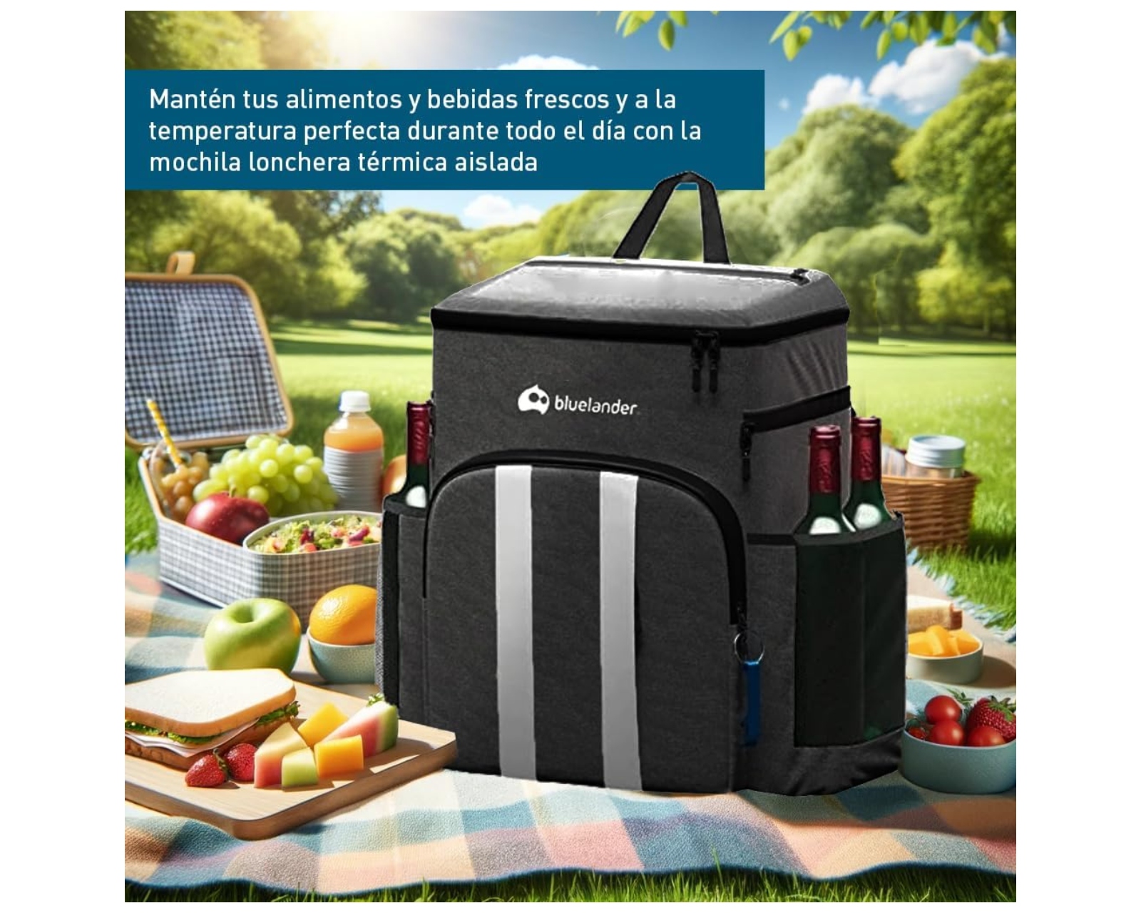 Foto 2 | Hielera Térmica Bluelander Portátil Negra 27 L