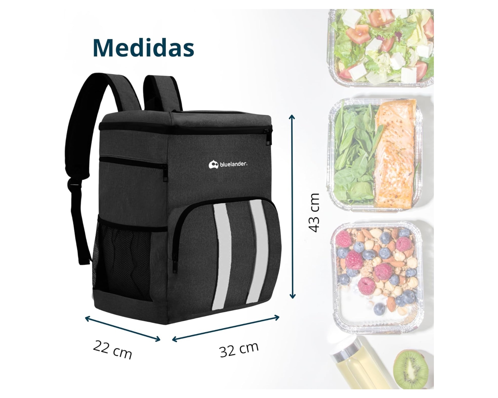 Foto 4 pulgar | Hielera Térmica Bluelander Portátil Negra 27 L