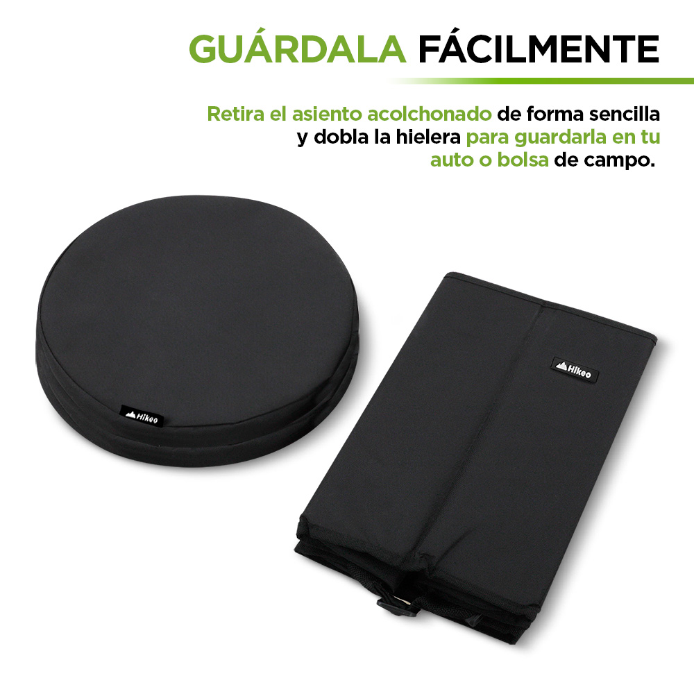 Foto 7 pulgar | Hielera Térmica Hikeo 83472 color Negro  Portátil Plegable XL de 20 Litros con Asiento