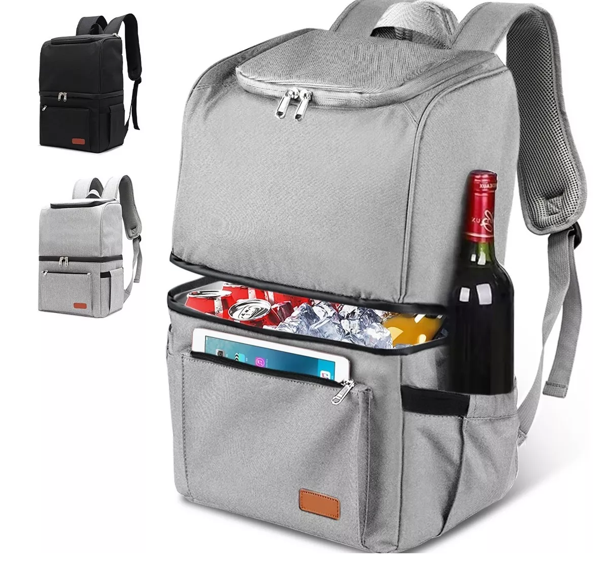 Foto 3 pulgar | Mochila Hielera Portátil Interior Impermeable 2 Capas Eo Safe Imports Esi-9163 Gris