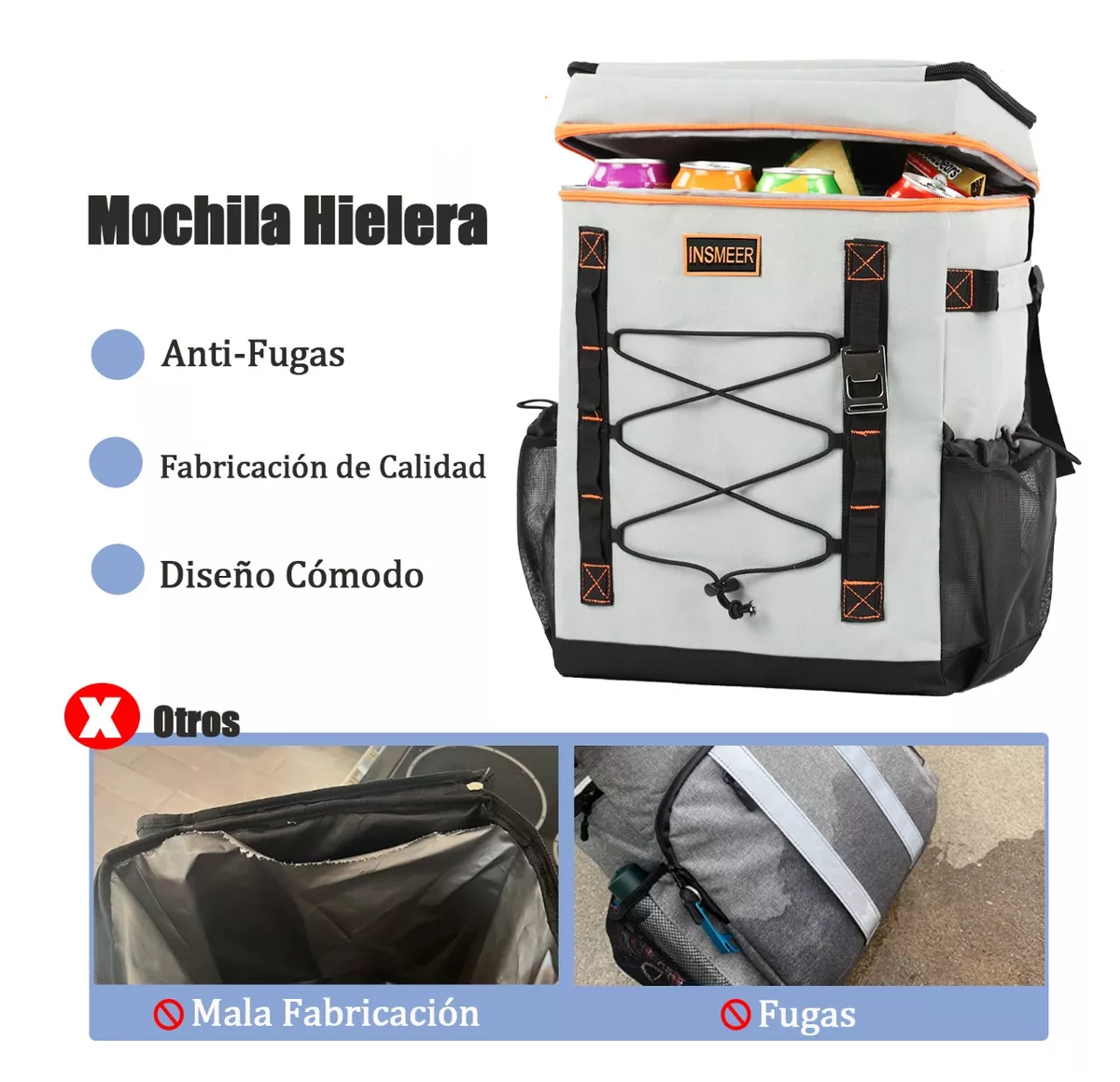 Foto 4 pulgar | Mochila Hielera Bolsa Térmica Impermeable Eo Safe Imports  Esi-9164 Multicolor