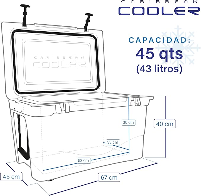 Foto 6 pulgar | Hielera Térmica Blanca Caribbean Cooler 43 L
