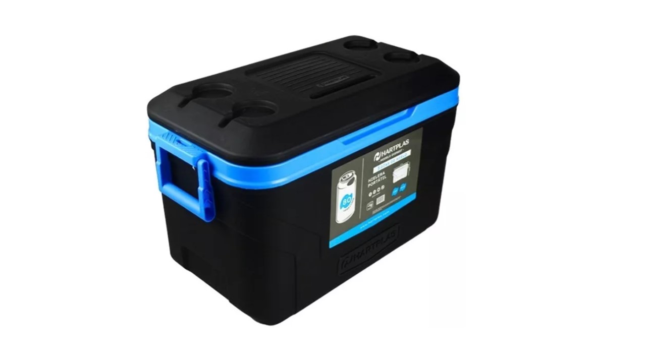 Hielera Everest Capacidad 52qt, 50 Lit Rectangular Negro/azul