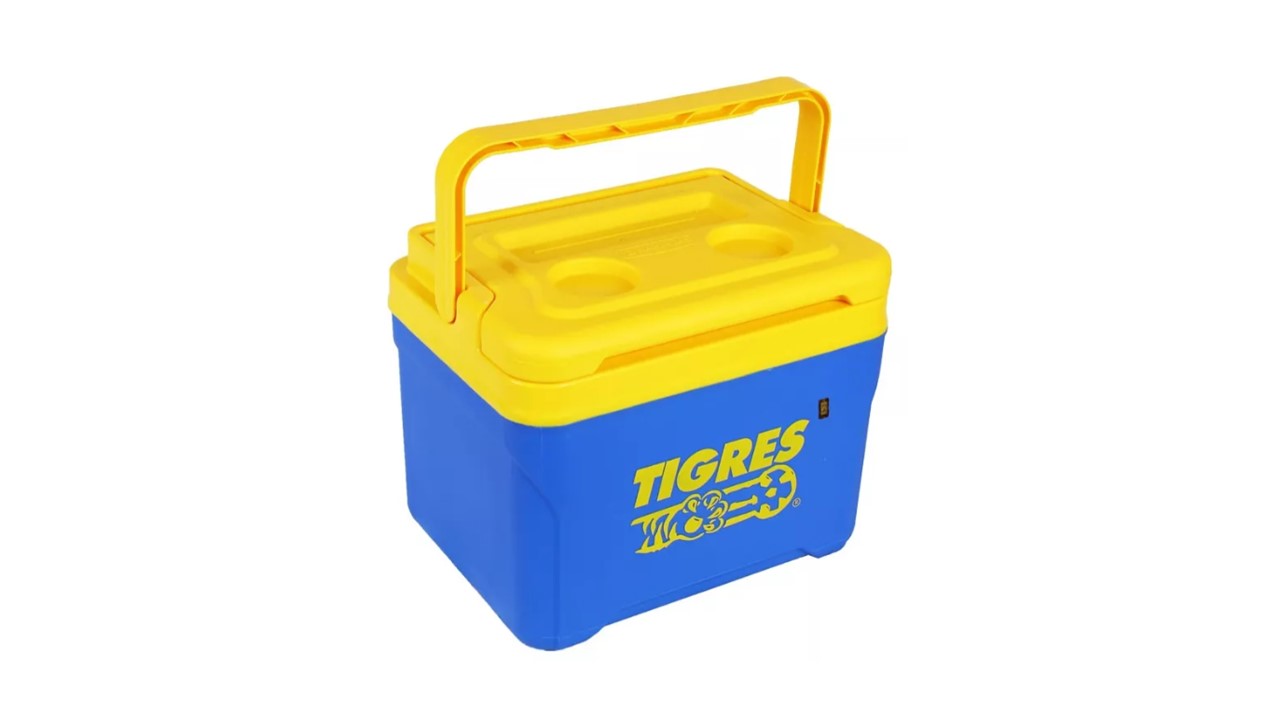 Hielera Oficial Tigres Azul-amarillo 13 Qt, 12.3 Litros, Rectangular