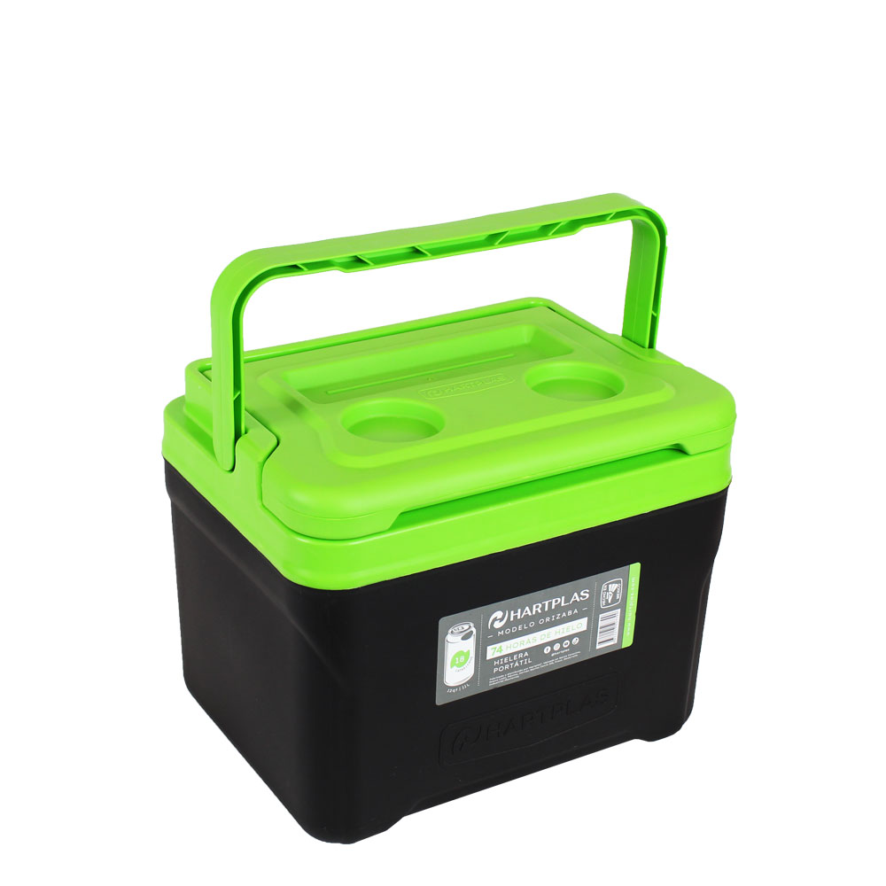 Hielera Orizaba Negro-verde 18 Latas 13 Qt, 12.3 Litros Rectangular
