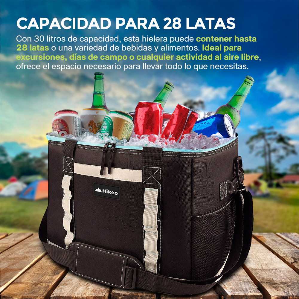 Foto 3 | Hielera Térmica Hikeo Plegable para 28 Latas con Correa