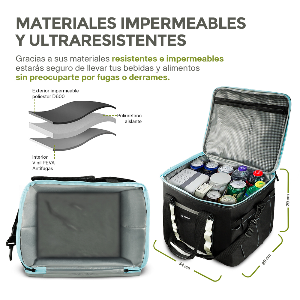 Foto 5 | Hielera Térmica Hikeo Plegable para 28 Latas con Correa