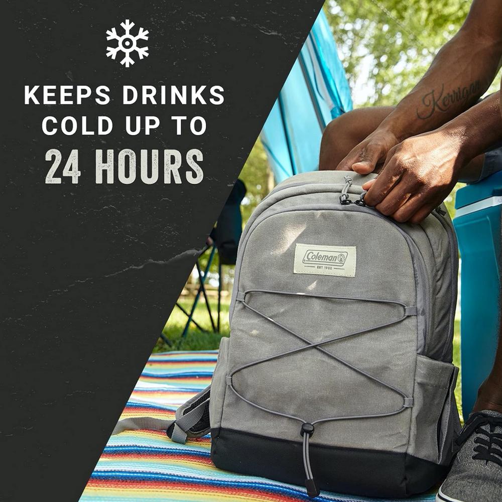 Foto 5 pulgar | Mochila Hielera Tipo Backpack 30 Latas Gris Coleman