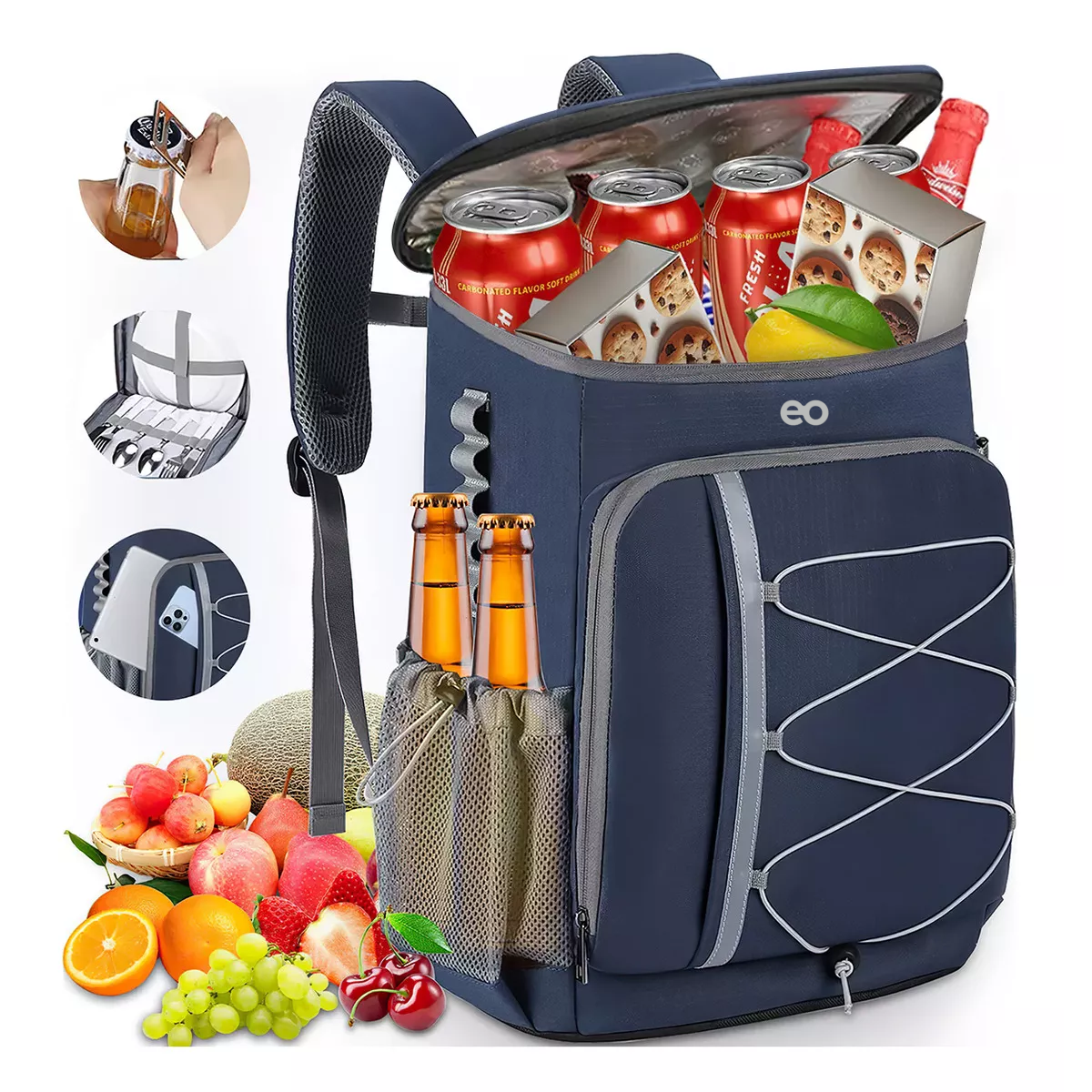 Foto 4 pulgar | Hielera Portatil Mochila Enfriador Bolsa De Impermeable Eo Safe Imports Esi-16886-1 Azul