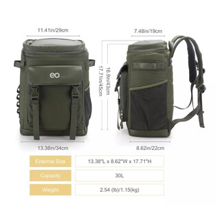 Foto 2 | Mochila Hielera Portátil Térmica Eo Safe Imports ESI-16887-1 Verde 30L