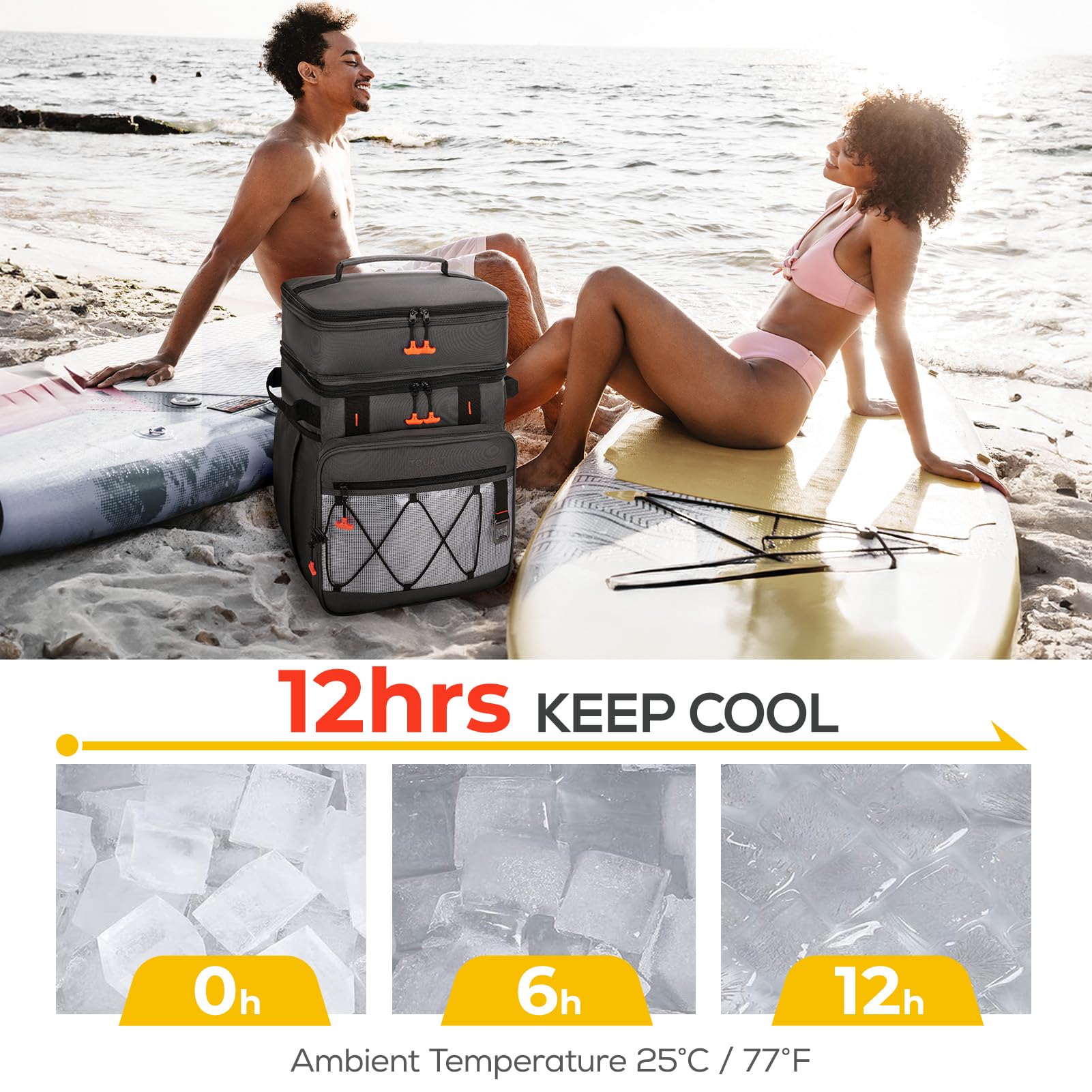 Foto 8 pulgar | Cooler Tourit De 75 Latas, Desmontable, De Dos Pisos Con Ruedas - Venta Internacional.