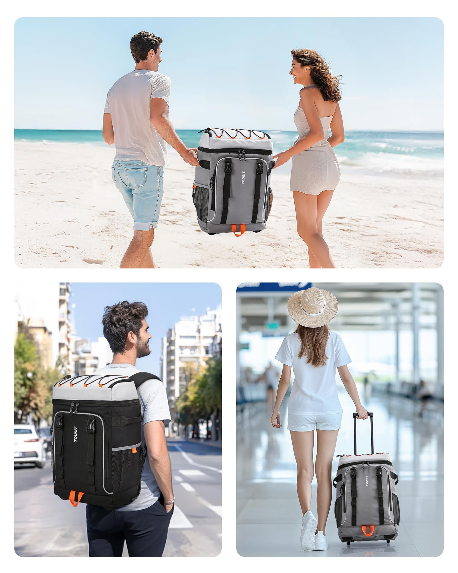 Foto 8 pulgar | Mochila Térmica Tourit De 30 Litros, 50 Latas, Con Ruedas, Para Mujer - Venta Internacional.