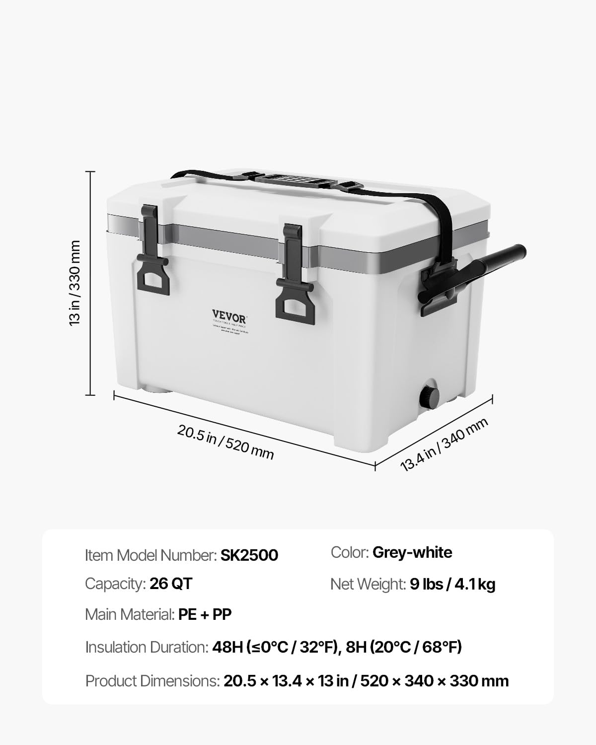 Foto 7 | Nevera Portátil Vevor 26l Con Retención De Hielo Para Picnics - Venta Internacional.