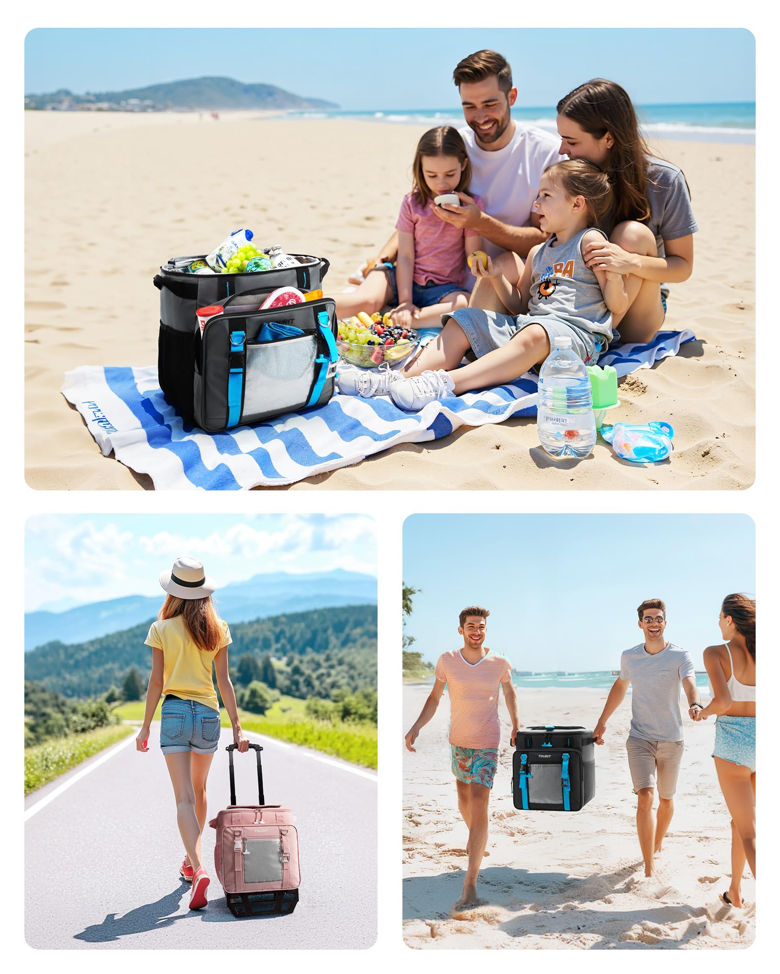 Foto 7 | Enfriador Tourit Tr2103099 De 30 Litros, 50 Latas Con Ruedas, 16 Horas De Retención De Hielo - Venta Internacional.