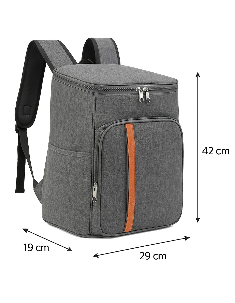 Foto 5 pulgar | Mochila Termica Aislante Portátil Gris + Gratis Termo Güish De Regalo