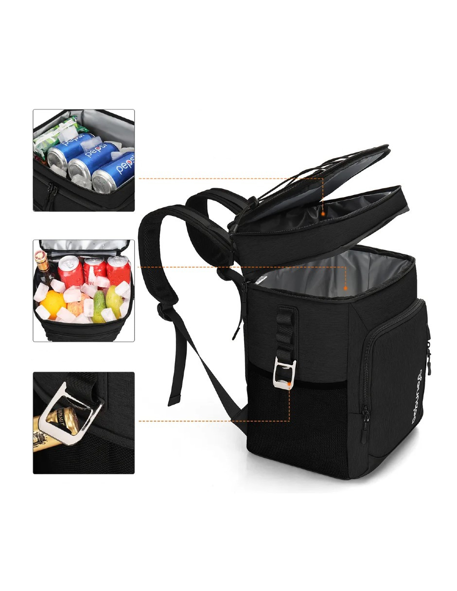 Foto 5 pulgar | Hielera Portatil Con Bolsa Termica Impermeable Negro + Gratis Termo Güish De Regalo