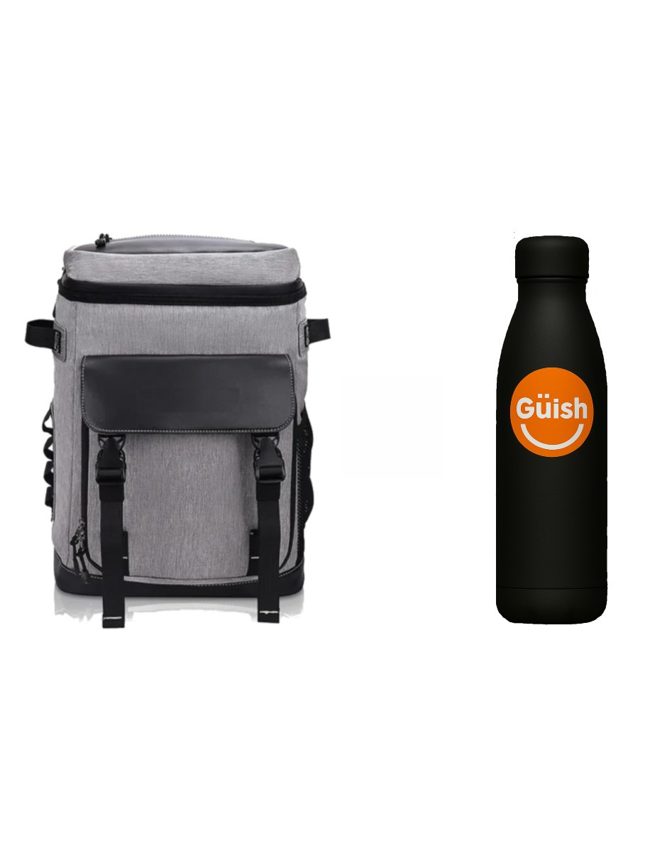 Foto 1 | Mochila Hielera Termica Mochila Impermeable Gris + Gratis Termo Güish De Regalo