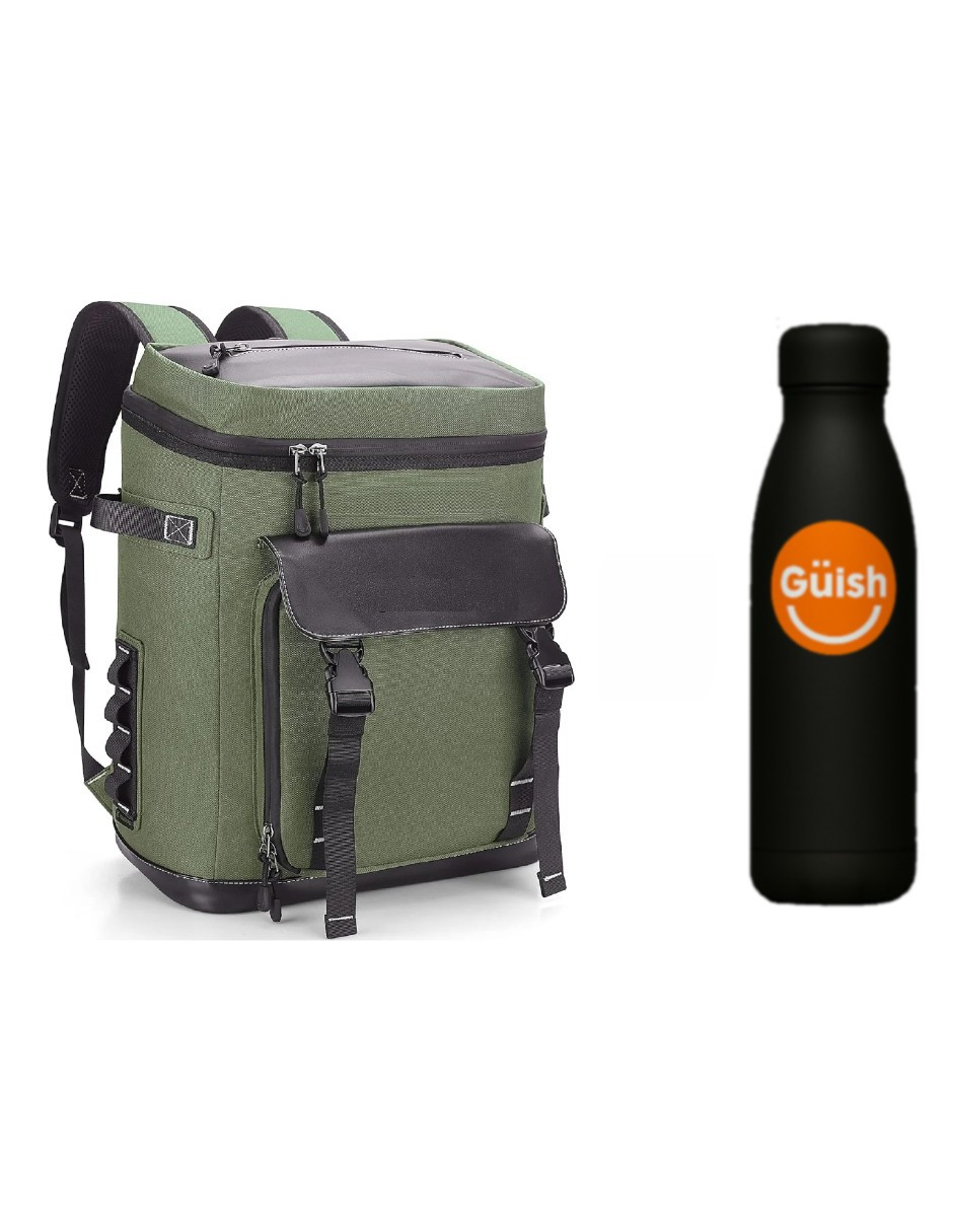 Foto 1 | Hielera Portatil Con Bolsa Térmica Impermeable Verde+ Gratis Termo Güish De Regalo
