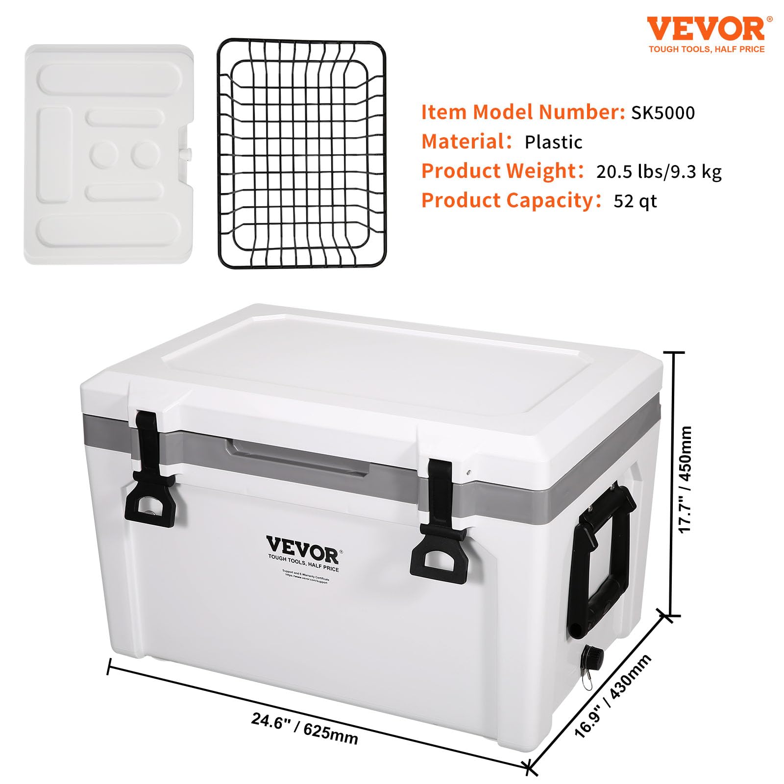 Foto 7 | Cooler Vevor, Ultraligero Y Duro, 52 Cuartos De Galón, Retención De Hielo Durante 6 Días - Venta Internacional.