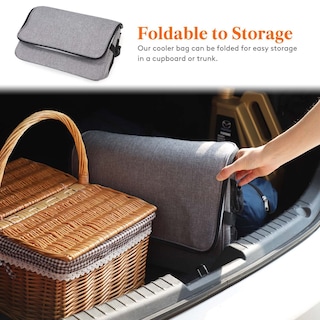 Foto 5 | Bolsa Frigorífica Lifewit 30 L/50 Latas, Plegable, Aislante, Gris - Venta Internacional.