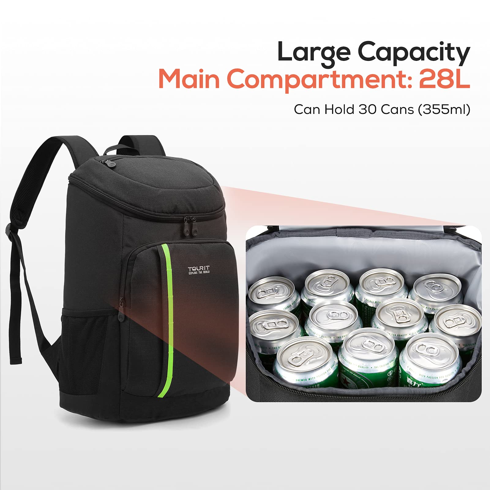 Foto 4 pulgar | Mochila Térmica Tourit Para 30 Latas, Ligera Y Aislante - Venta Internacional.