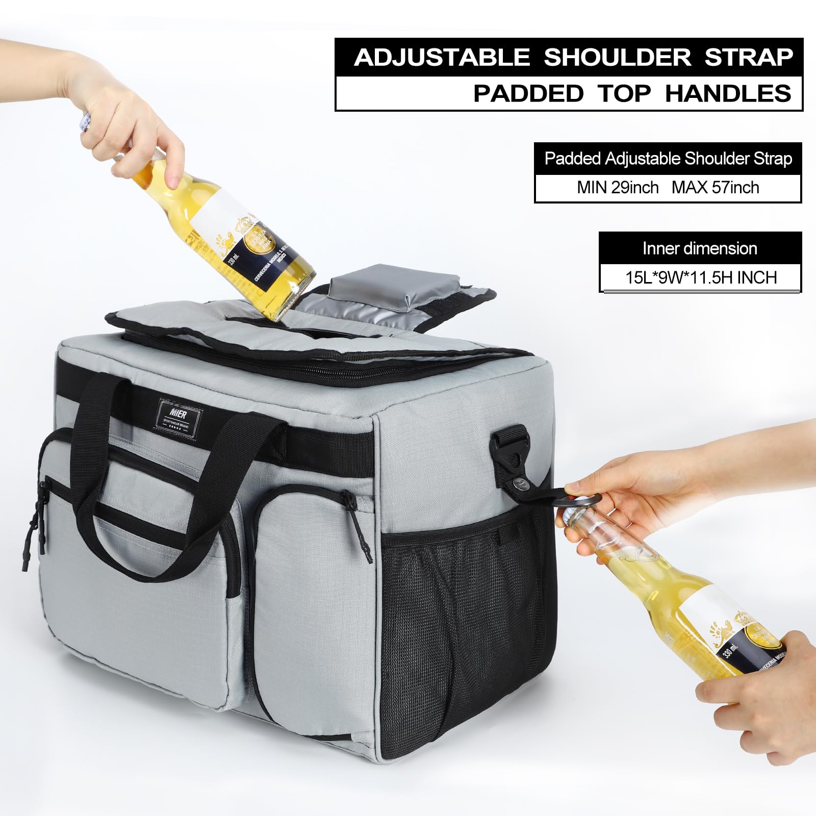 Foto 2 | Nevera Mier De 30 Litros, Extra Grande Y Suave Con Abrebotellas, Color Gris - Venta Internacional.