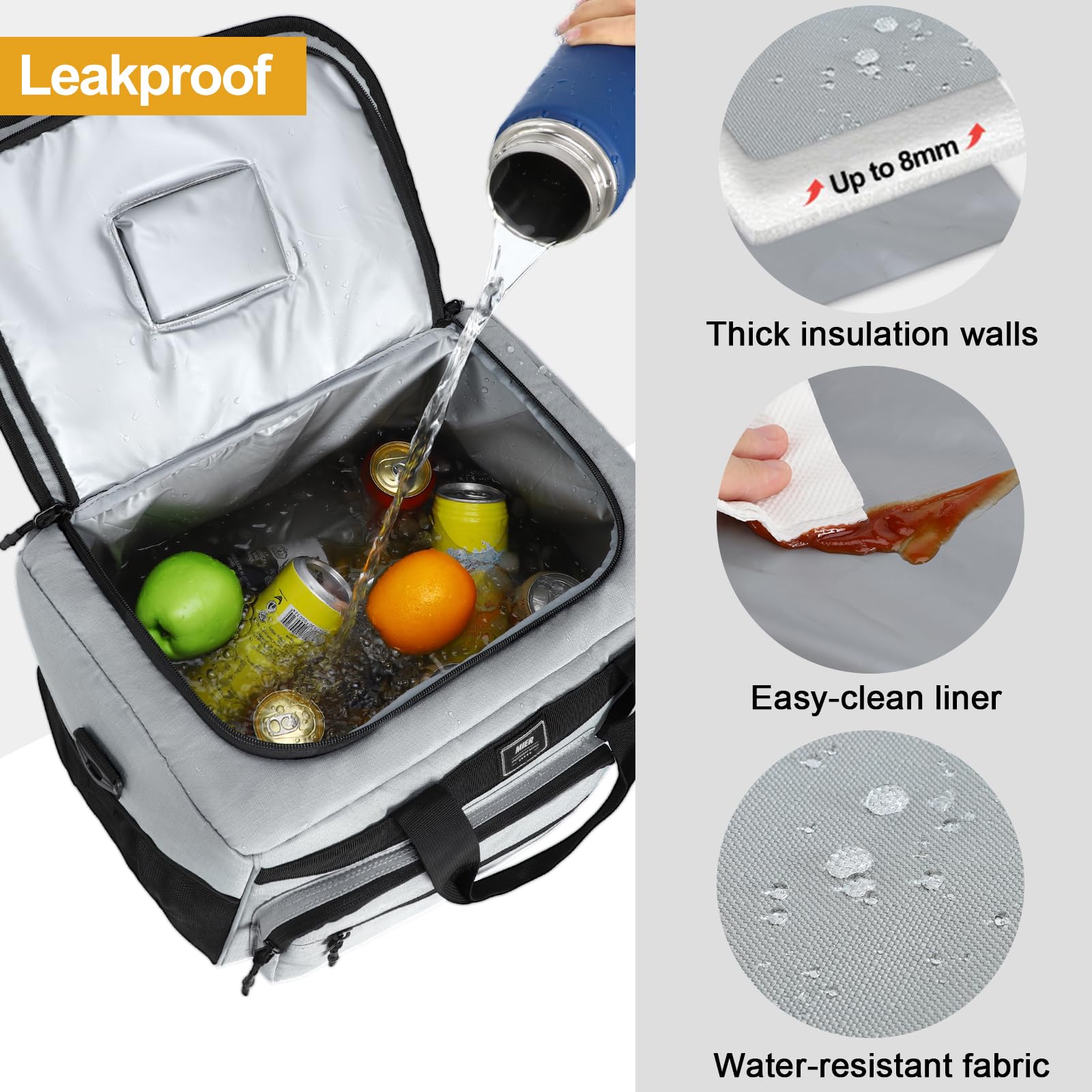 Foto 4 | Nevera Mier De 30 Litros, Extra Grande Y Suave Con Abrebotellas, Color Gris - Venta Internacional.