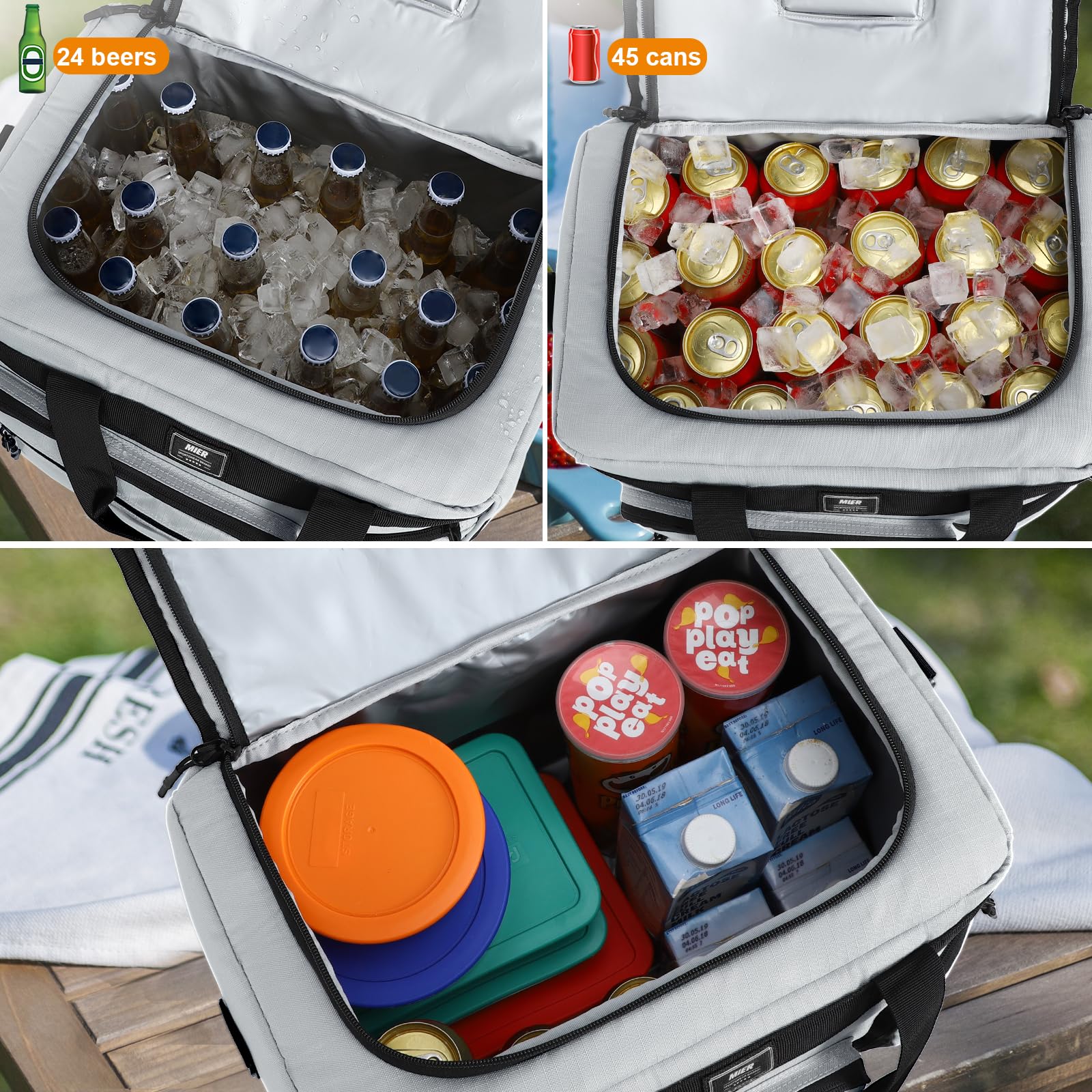Foto 5 | Nevera Mier De 30 Litros, Extra Grande Y Suave Con Abrebotellas, Color Gris - Venta Internacional.